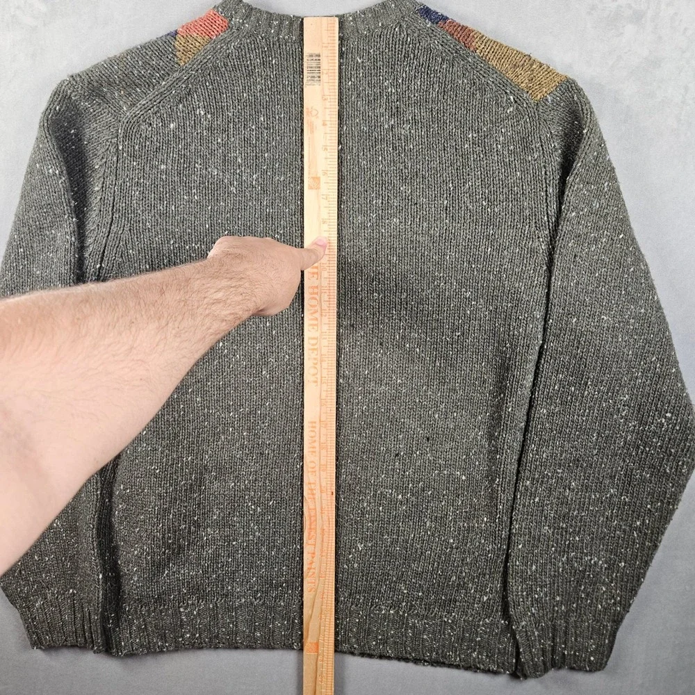 Jos. A. Bank Argyle Sweater Mens XL Multicolor Lambswool Nylon Marled Crewneck